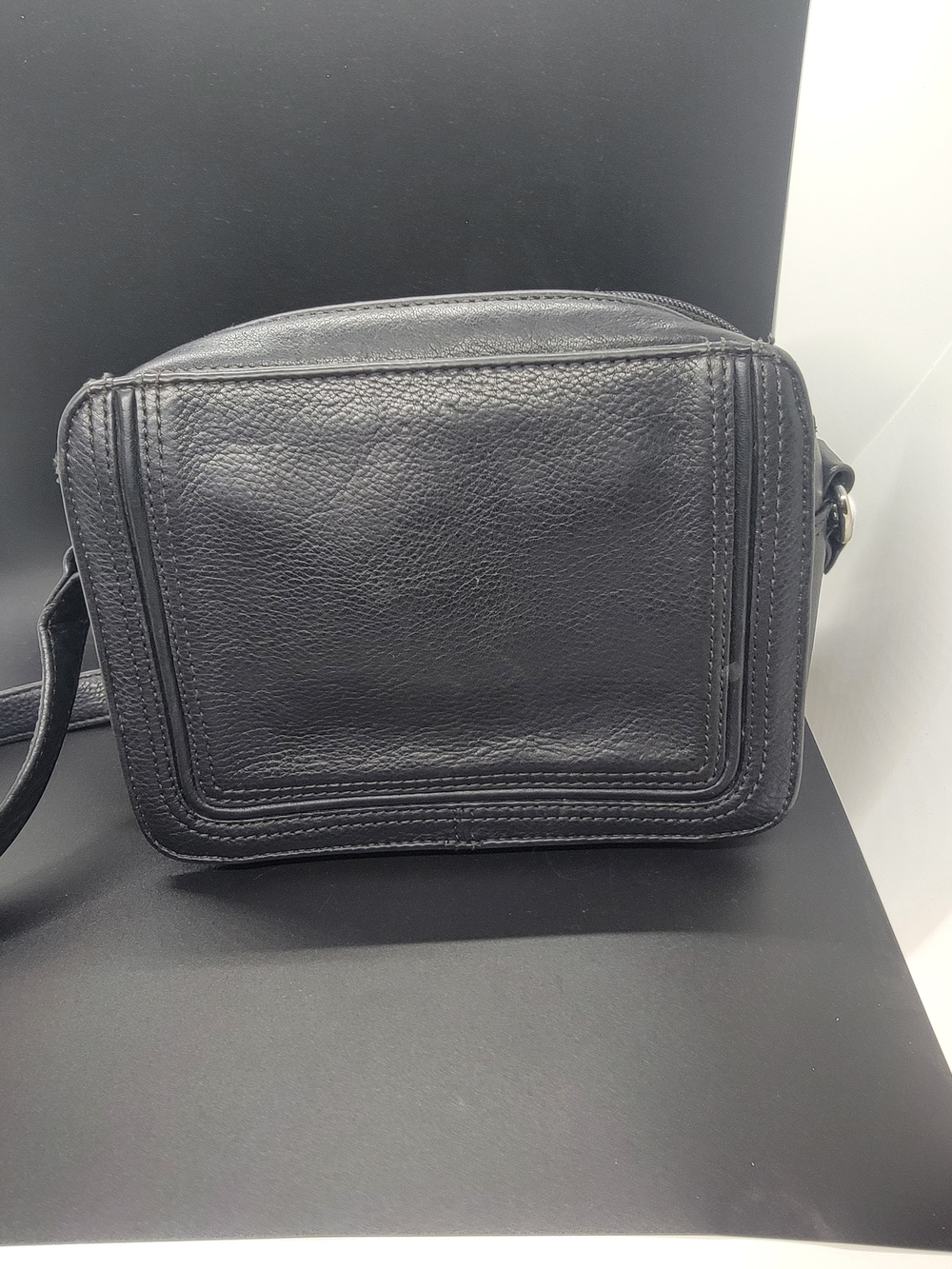 Liz Claiborne Black Leather Mini Crossbody Bag